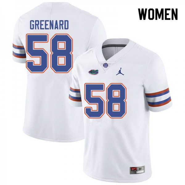 Jordan Brand Women #58 Jonathan Greenard Florida Gators College Football Jersey White